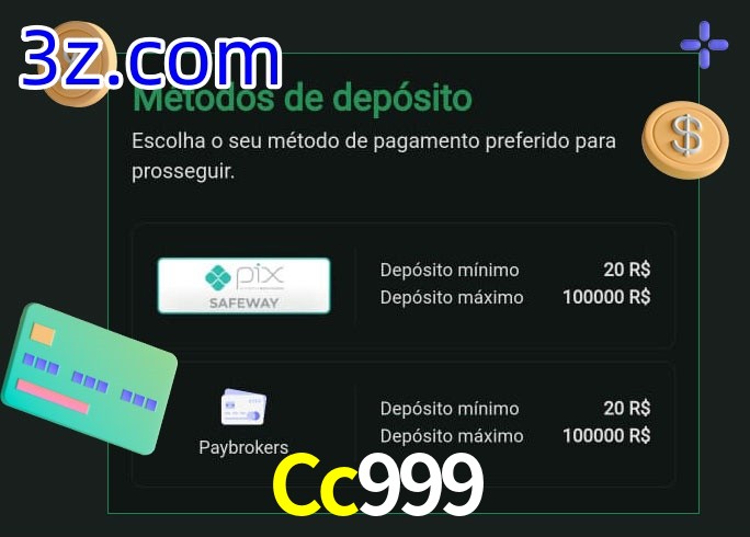 O cassino Cc999 oferece uma grande variedade de métodos de pagamento